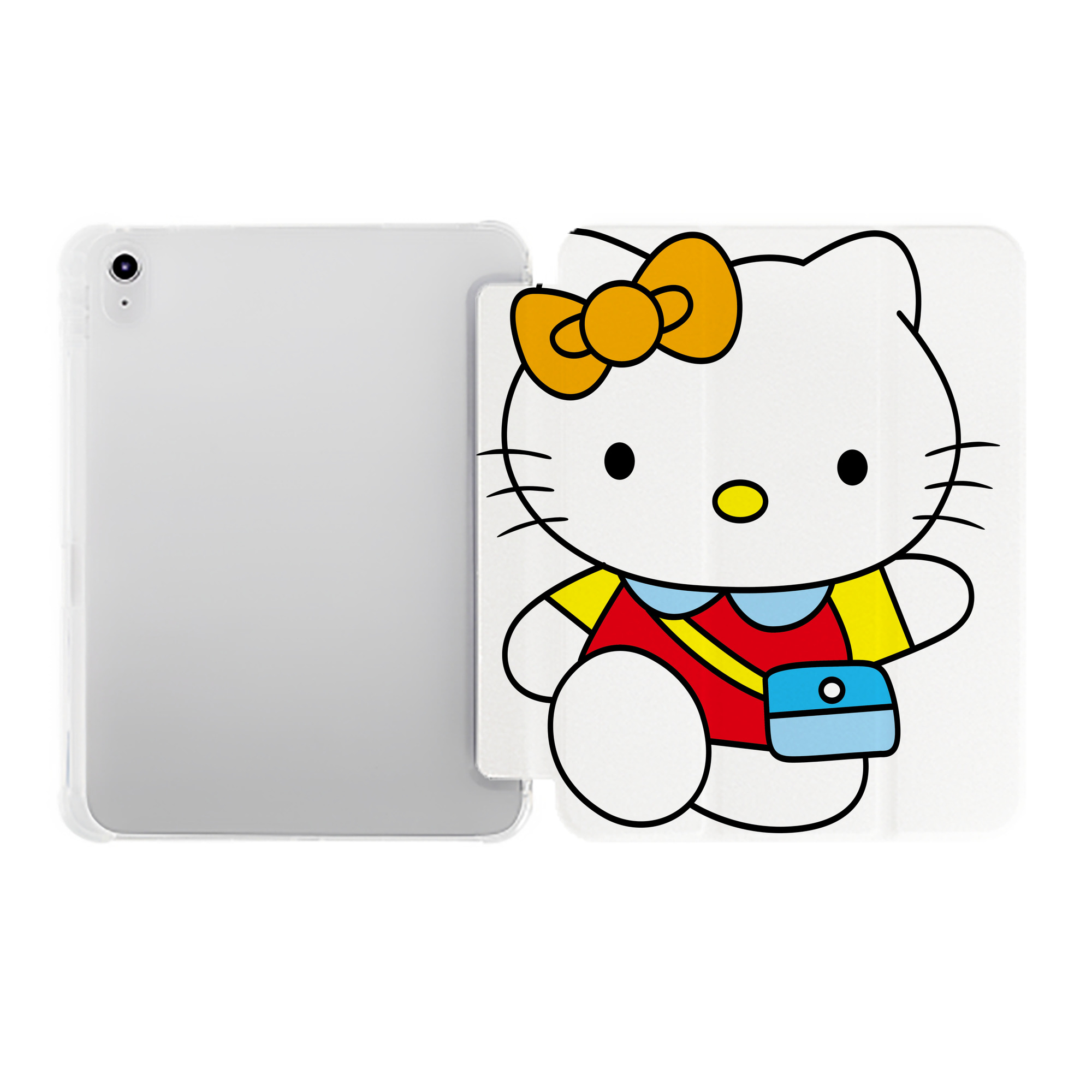 （画像用） Hello Kitty ハローキティ IPad ケース ペン収納付き 三つ折りスタンド PUレザー×シリコン 対応機種9.5/10.5/10.9インチ